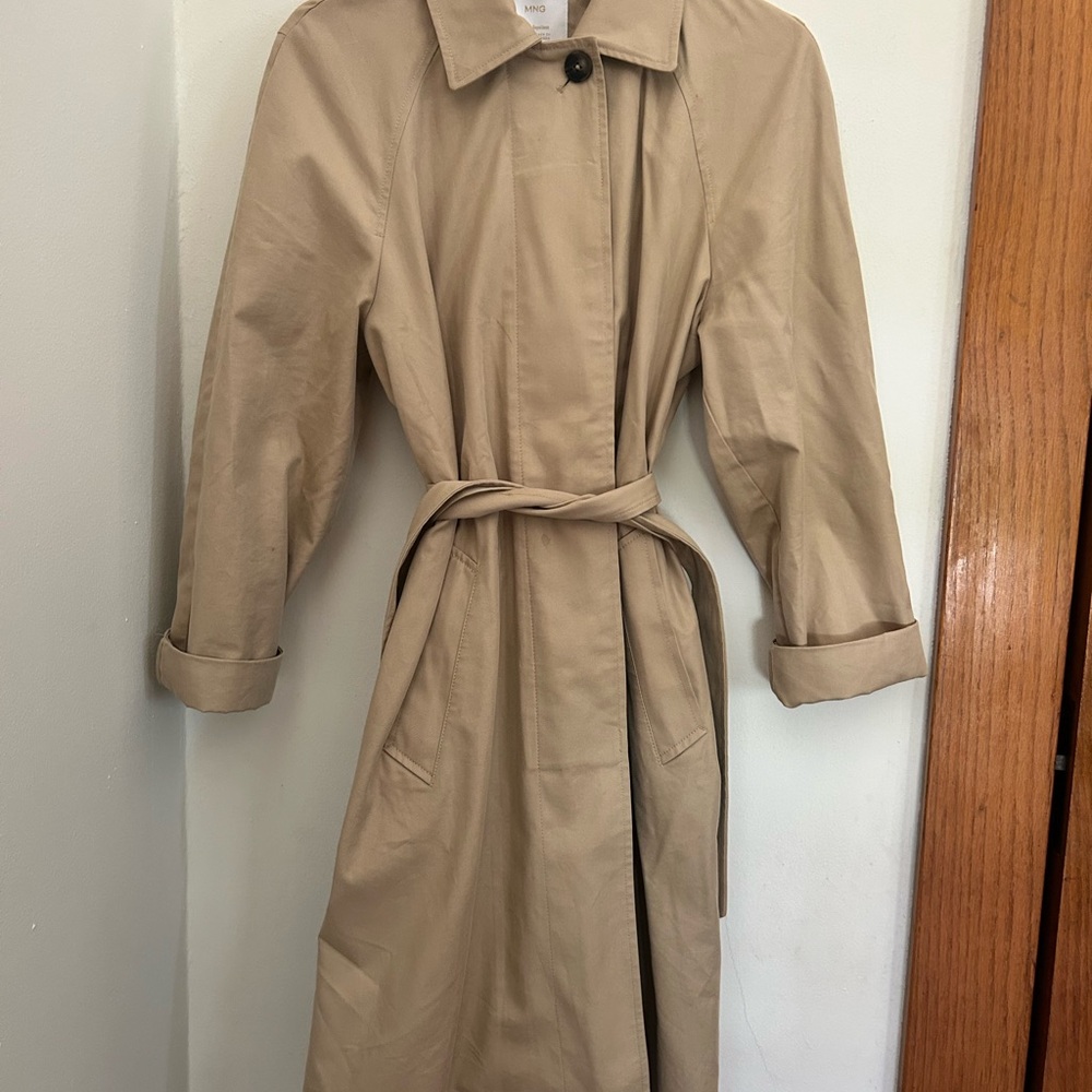 Mango Tan Trench Coat with Belted Waist